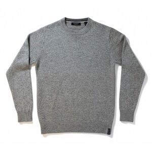 Scotch & Soda Mens Gray Speckled Knit Crewneck Sweater Large Wool Blend